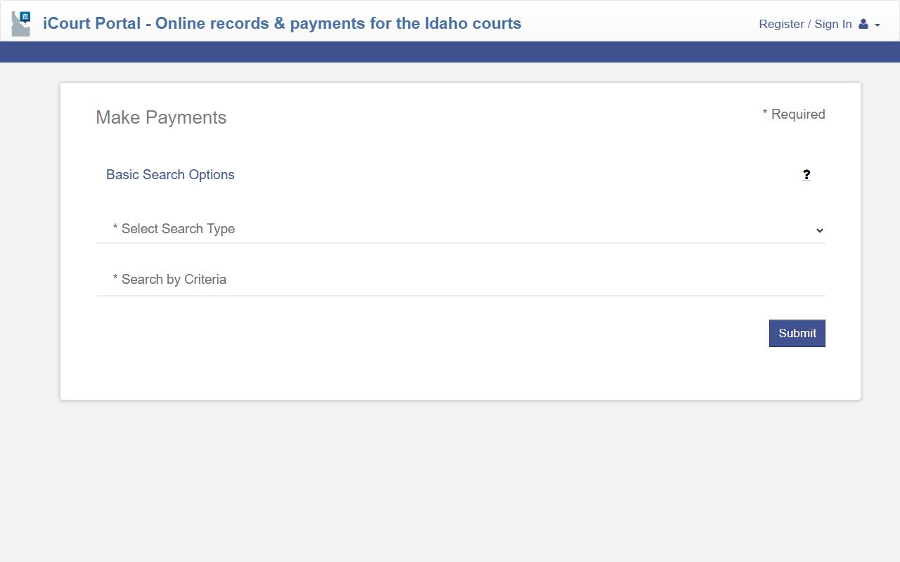 Payette County traffic court records iCourt Make Payments citation lookup